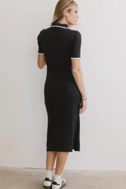 Bohme Posie Ribbed Knit Midi Dress