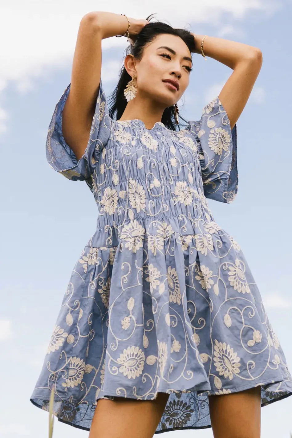 Bohme Priya Embroidered Mini Dress in