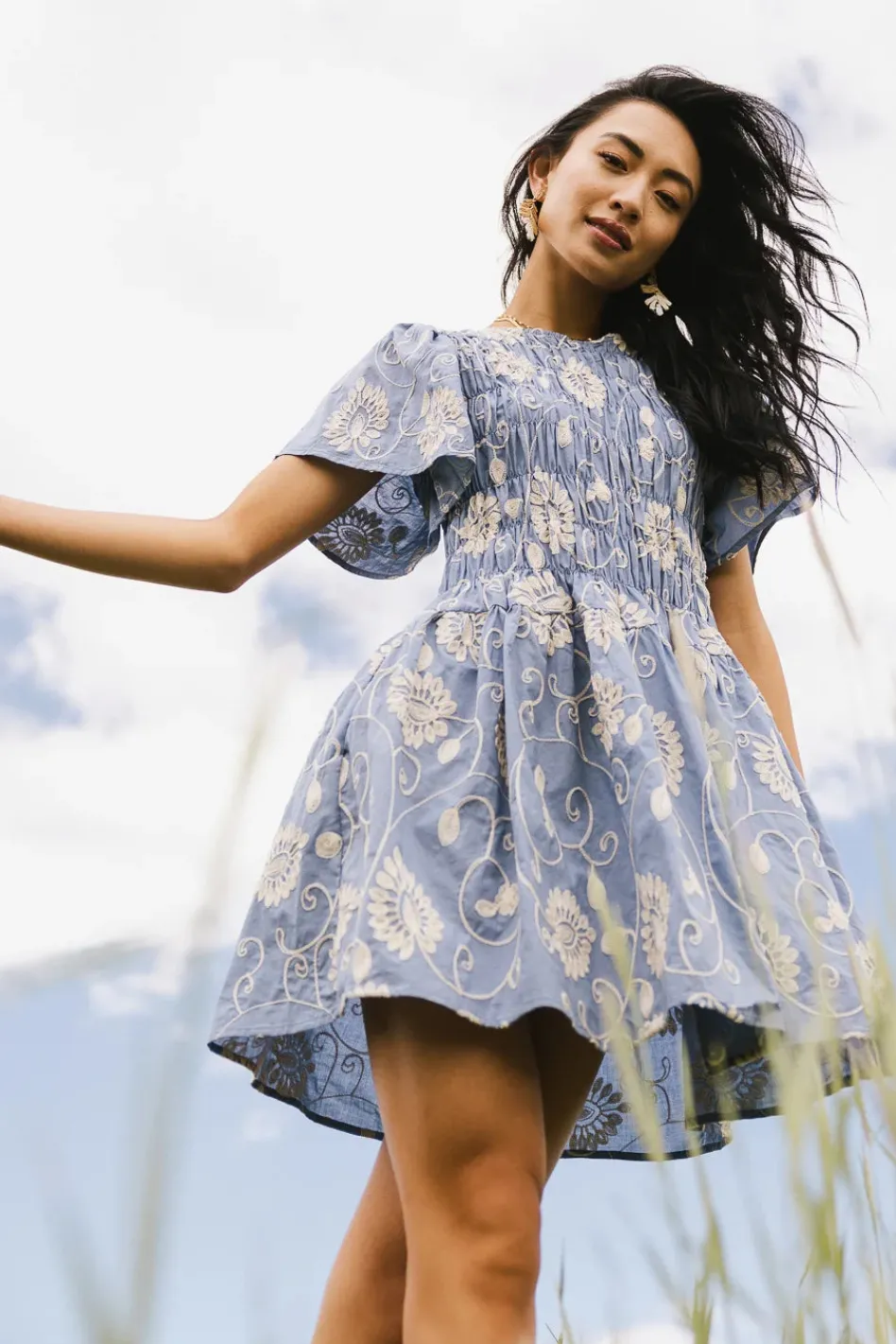 Bohme Priya Embroidered Mini Dress in