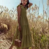 Bohme Rain Smocked Midi Dress in - FINAL SALE