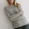 Bohme Reggie Striped Top in Olive and White