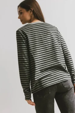 Bohme Reggie Striped Top in Olive and Black