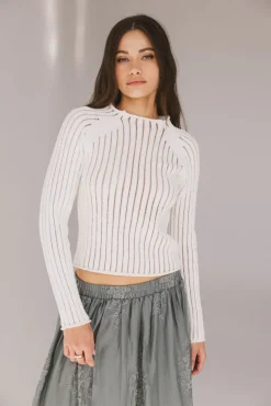 Bohme Ruby Striped Sheer Sweater in
