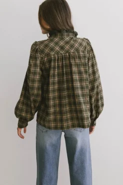 Bohme Rue Plaid Button Up in Hunter Green