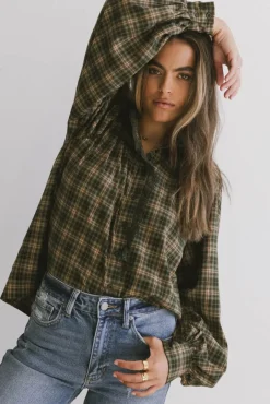 Bohme Rue Plaid Button Up in Hunter Green