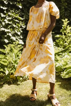 Bohme Saffron Floral Midi Skirt