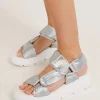 Bohme Seychelles Light Up Platform Sandals in Silver