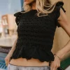 Bohme Shelly Ruffled Sweater Top in