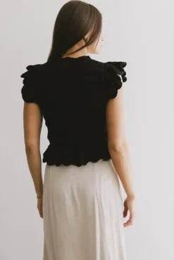 Bohme Shelly Ruffled Sweater Top in