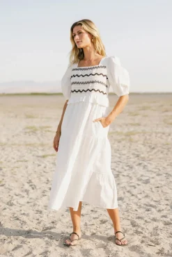 Bohme Sinead Smocked Back Midi Dress