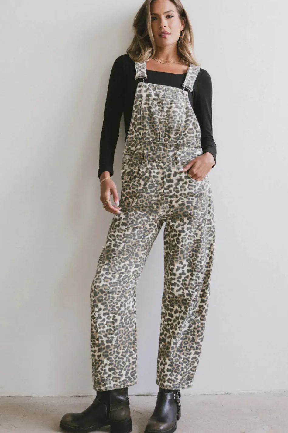 Bohme Tansy Denim Overalls in Leopard