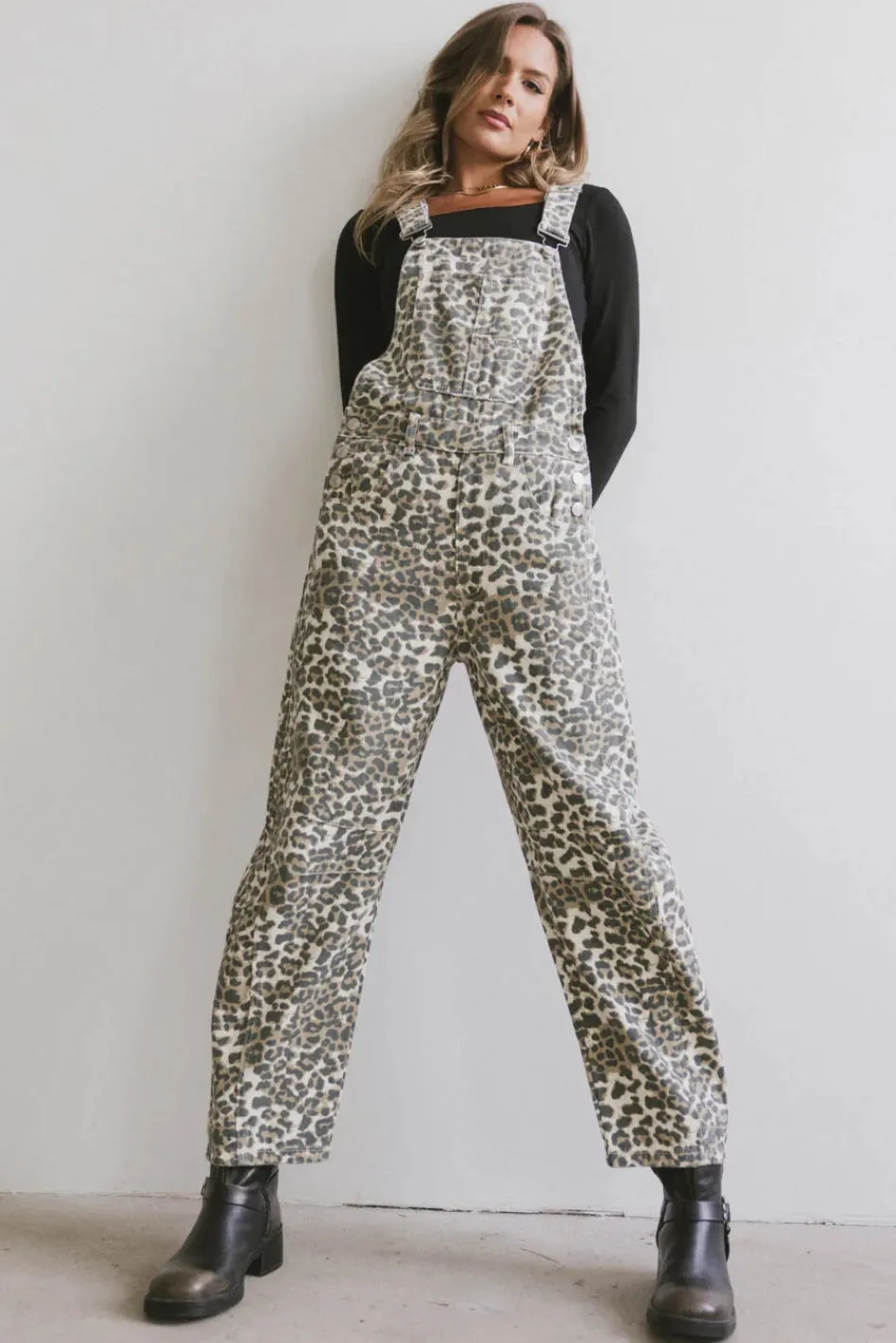 Bohme Tansy Denim Overalls in Leopard