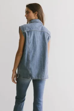 Bohme Taylor Denim Vest in Medium Wash