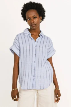 Bohme Topanga Striped Button Up in - FINAL SALE