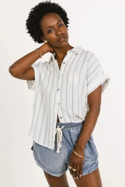 Bohme Topanga Striped Button Up in - FINAL SALE