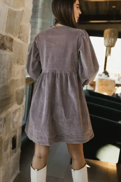 Bohme Tyler Peplum Mini Dress in Corduroy
