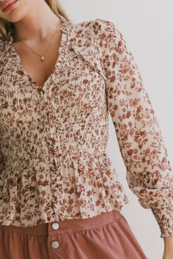 Bohme Vera Smocked Floral Blouse
