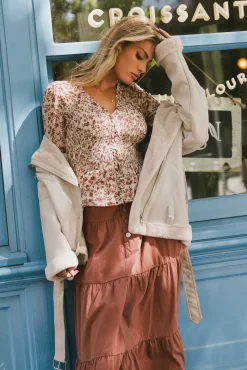 Bohme Vera Smocked Floral Blouse