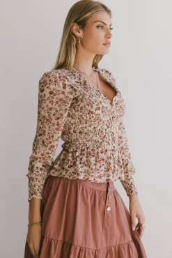Bohme Vera Smocked Floral Blouse