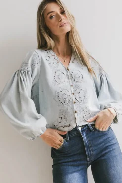 Bohme Violet Embroidered Blouse in
