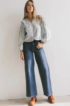 Bohme Violet Embroidered Blouse in