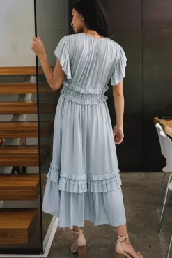 Bohme Willa Ruffle Dress in Light Blue