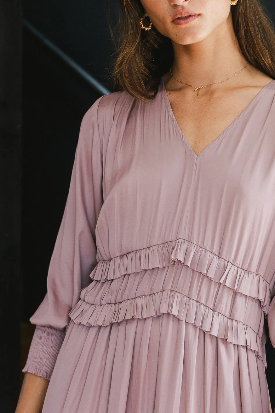 Bohme Willa Sleeved Ruffle Dress in