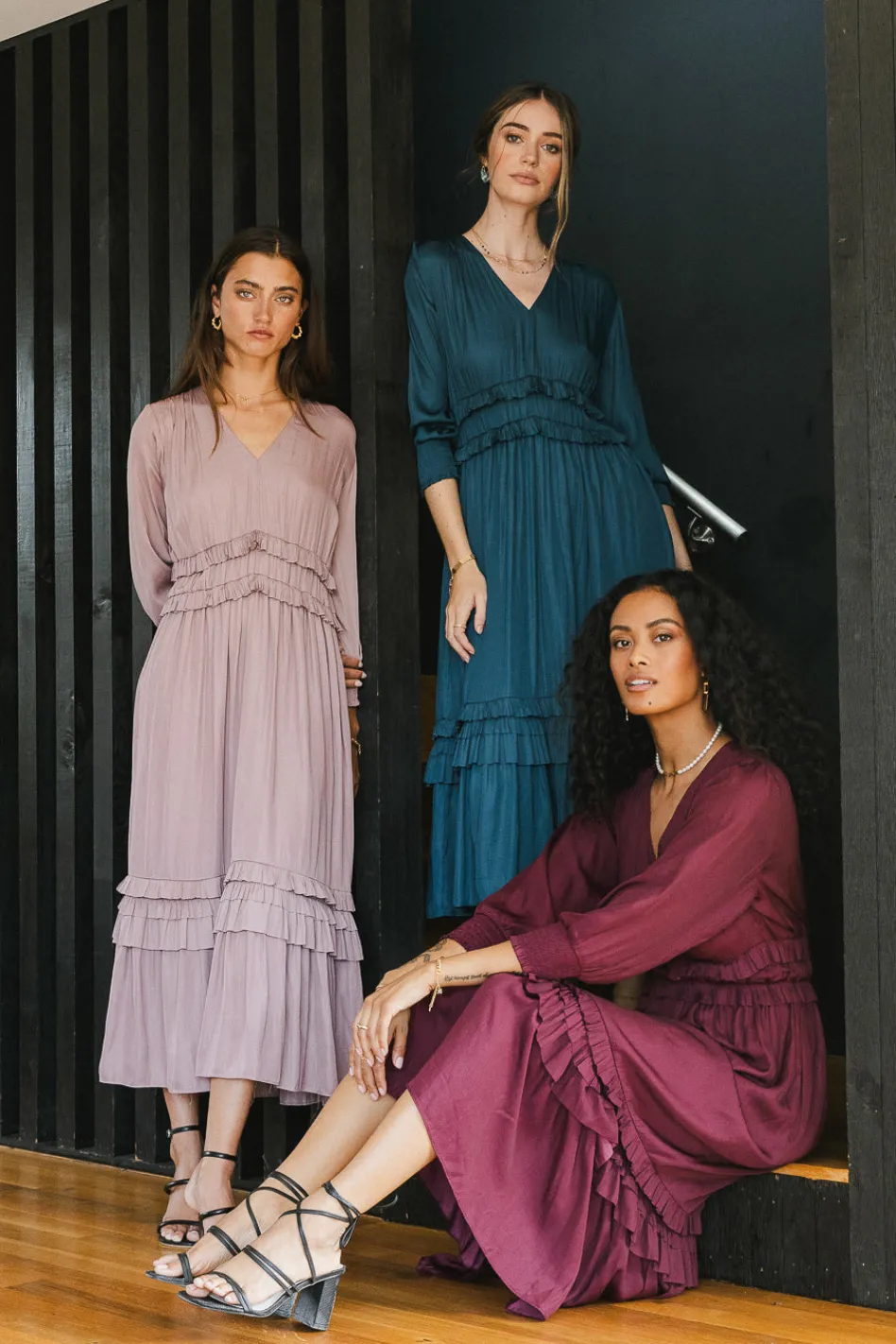 Bohme Willa Sleeved Ruffle Dress in