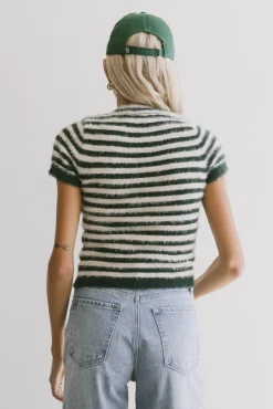 Bohme Wrenna Fuzzy Sweater Top in Hunter Green