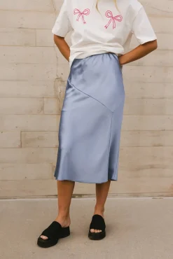 Bohme Zada Midi Skirt in Slate Blue